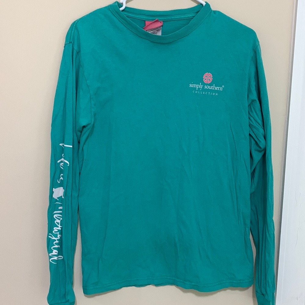 Teal Simply Southern Long Sleeve Tee